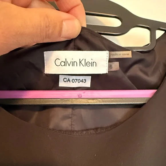 Calvin Klein Black Sleeveless Midi Dress with Pleated Skirt - Picture 2 of 7